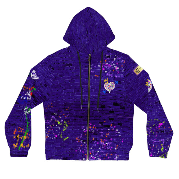 Blurple Graffiti Women’s Full-Zip Light Weight Fashion Jacket