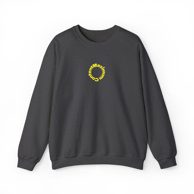 Sunflower 'Maximum Content' Crewneck Sweatshirt — Cozy Embroidered Chest Stitching