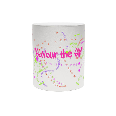 Savour the Sip Graffiti Metallic Mug (Silver\Gold)