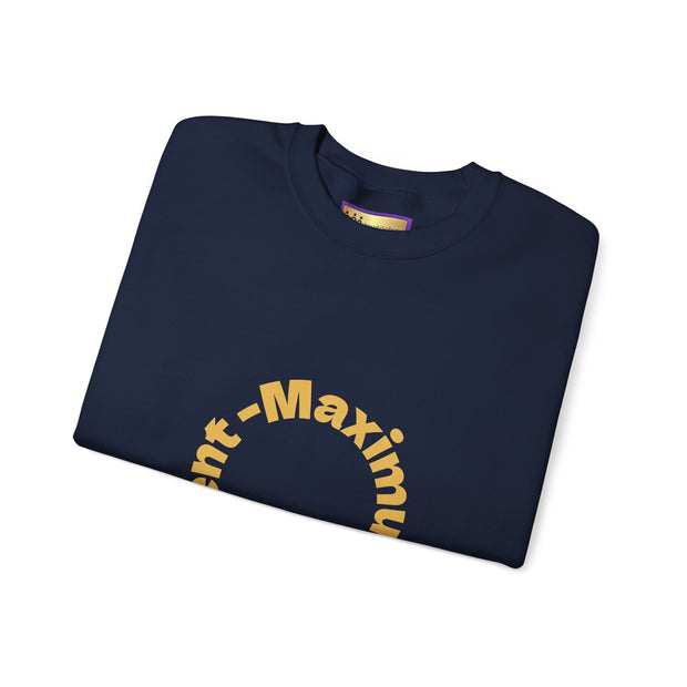 Social Media Maximum Content Crewneck Sweatshirt - Gold Typography Design