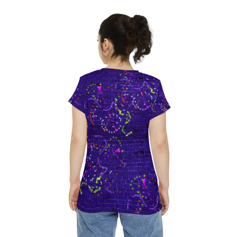 Blurple Graffiti Women's Short Sleeve Shirt