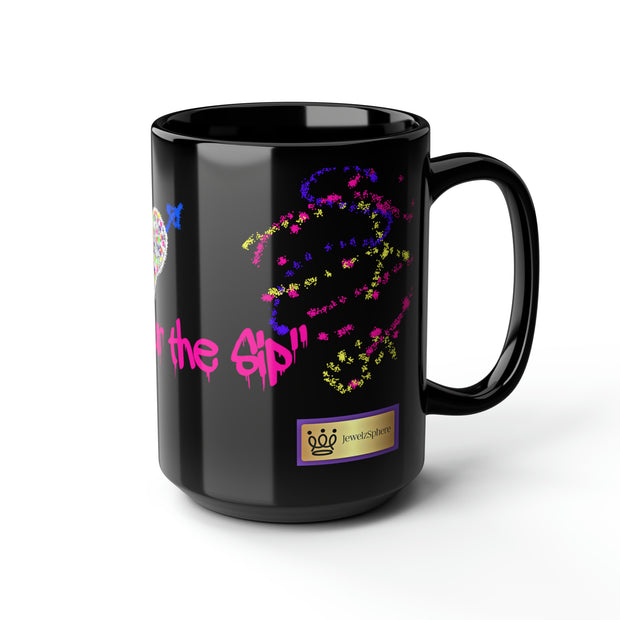 Savor The Sip Black Mug, 15oz