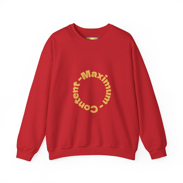 Social Media Maximum Content Crewneck Sweatshirt - Gold Typography Design