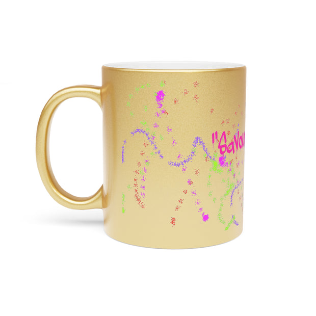 Savour the Sip Graffiti Metallic Mug (Silver\Gold)