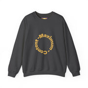 Social Media Maximum Content Crewneck Sweatshirt - Gold Typography Design