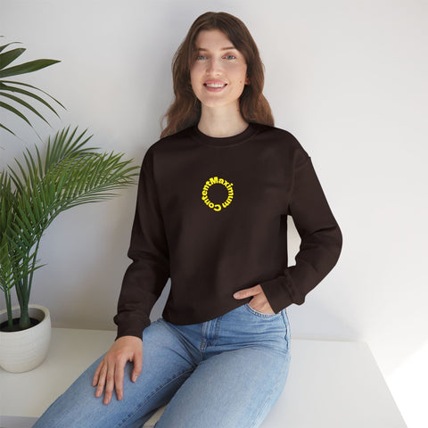 Sunflower 'Maximum Content' Crewneck Sweatshirt — Cozy Embroidered Chest Stitching