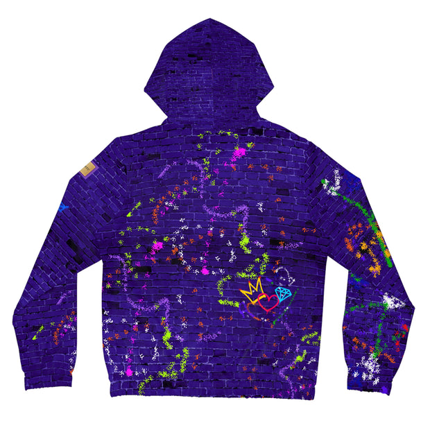 Blurple Graffiti Women’s Full-Zip Light Weight Fashion Jacket