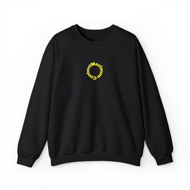 Sunflower 'Maximum Content' Crewneck Sweatshirt — Cozy Embroidered Chest Stitching