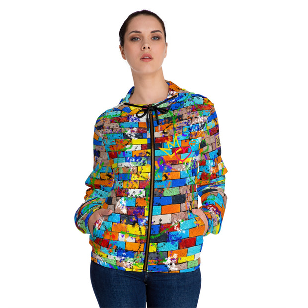 MULTI Graffiti Women’s Full-Zip Light Weight Fashion Jacket