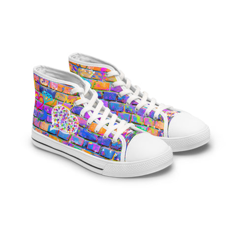 Ice-cream Graffiti Sauce Women's High Top Sneakers