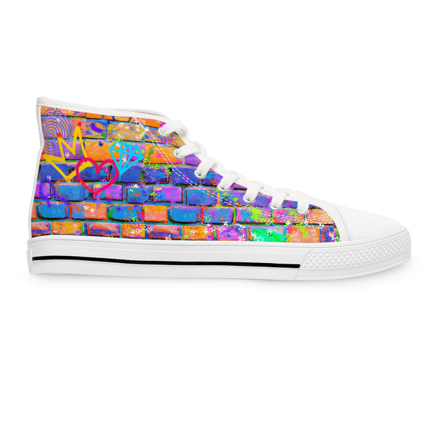 Ice-cream Graffiti Sauce Women's High Top Sneakers