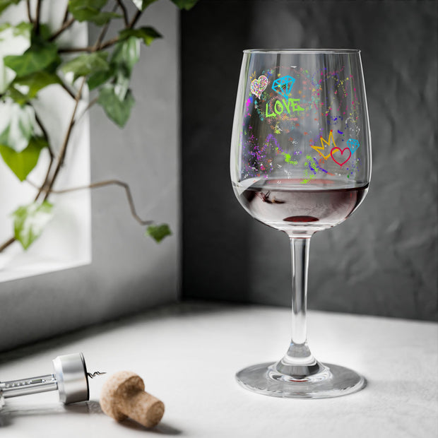 Graffiti Wine Glass