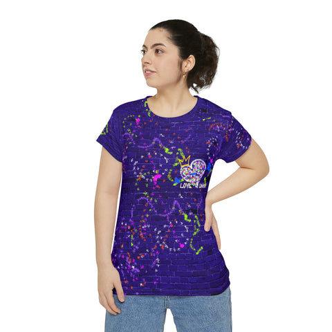 Blurple Graffiti Women's Short Sleeve Shirt