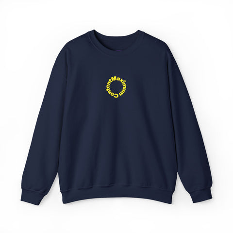 Sunflower 'Maximum Content' Crewneck Sweatshirt — Cozy Embroidered Chest Stitching