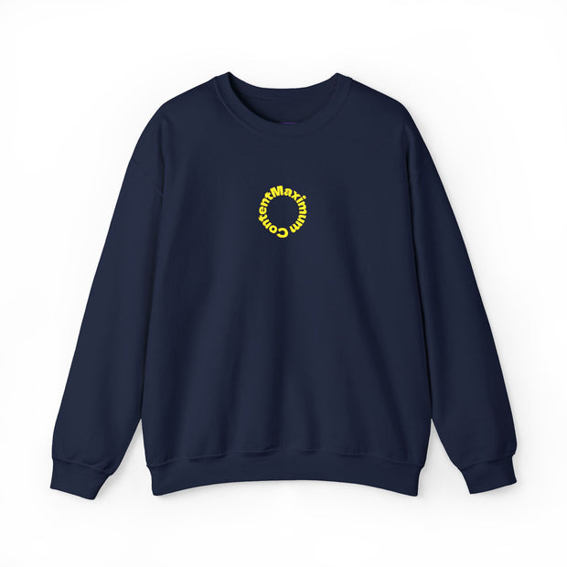 Sunflower 'Maximum Content' Crewneck Sweatshirt — Cozy Embroidered Chest Stitching