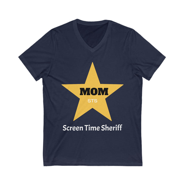 Unisex Screen Time Sheriff - Jersey Short Sleeve V-Neck Tee