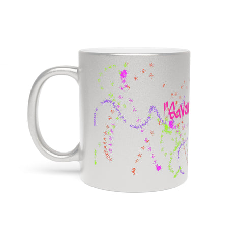 Savour the Sip Graffiti Metallic Mug (Silver\Gold)