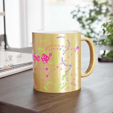 Savour the Sip Graffiti Metallic Mug (Silver\Gold)