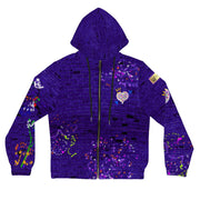 Blurple Graffiti Women’s Full-Zip Light Weight Fashion Jacket