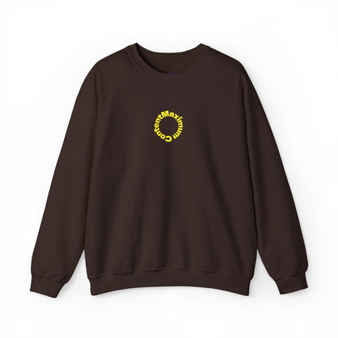 Sunflower 'Maximum Content' Crewneck Sweatshirt — Cozy Embroidered Chest Stitching