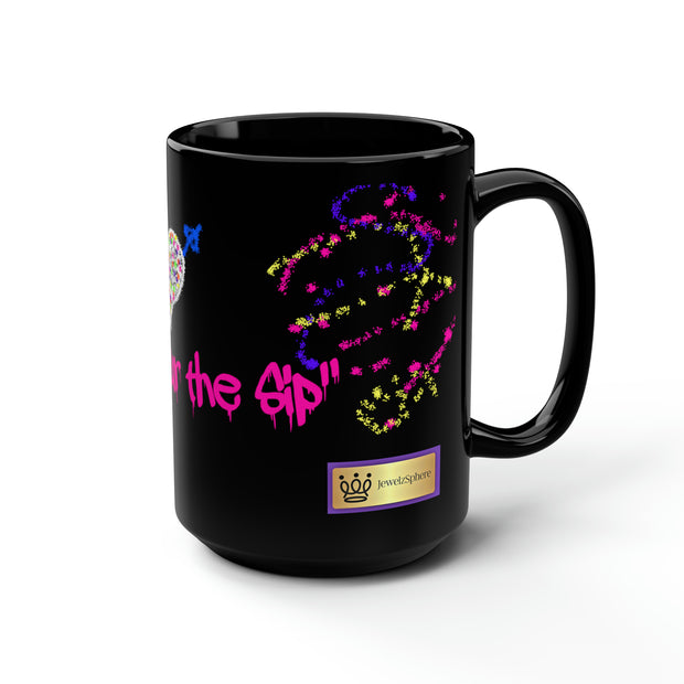 Savor The Sip Black Mug, 15oz