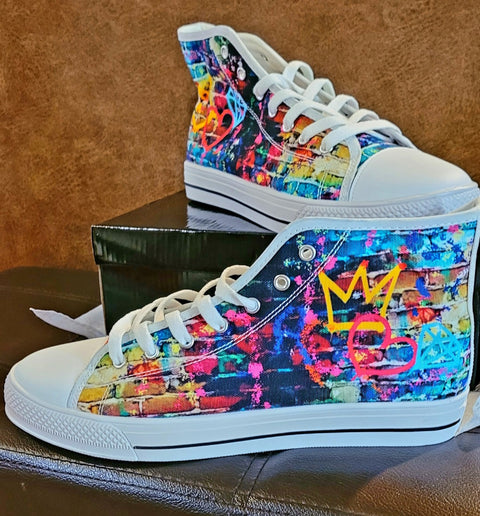 Signature Graffiti Sauce Women's High Top Sneakers