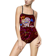 Love Red Brick Graffiti Women's One-piece Swimsuit