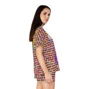 Graffiti Brick Women's Short Pajama Set