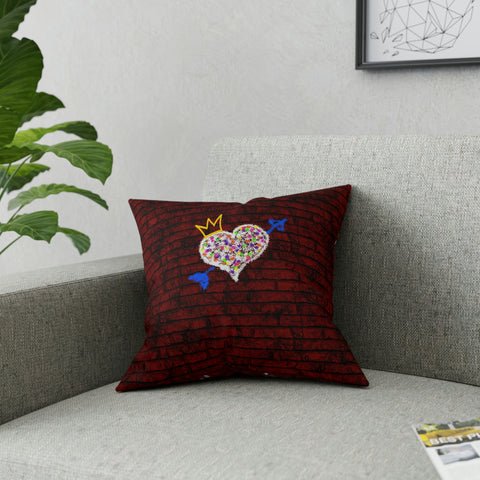 Love Brick Graffiti Broadcloth Pillow