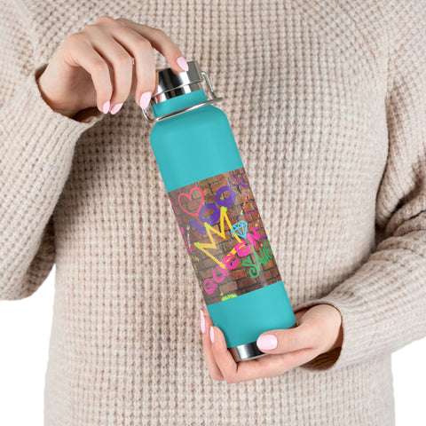 QueenSauce Graffiti Copper Vacuum Insulated Bottle, 22oz