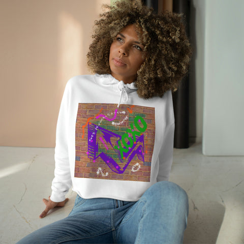 Graffiti Love Crop Hoodie