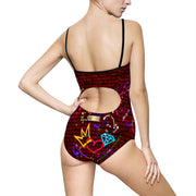 Love Red Brick Graffiti Women's One-piece Swimsuit