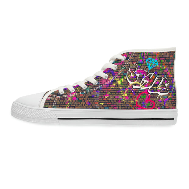 Brickette Graffiti Sauce Women's High Top Sneakers