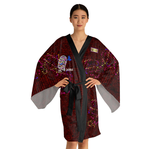 Love Brick Long Sleeve Kimono Robe