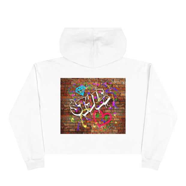 Graffiti Crowns Love Diamonds Crop Hoodie