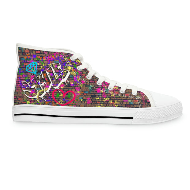 Brickette Graffiti Sauce Women's High Top Sneakers