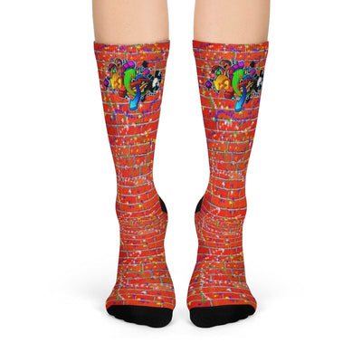 Graffiti Brick Sublimation Crew Socks - Graffiti Sportswear and Streetwear Fashions  - Jewelzshpere