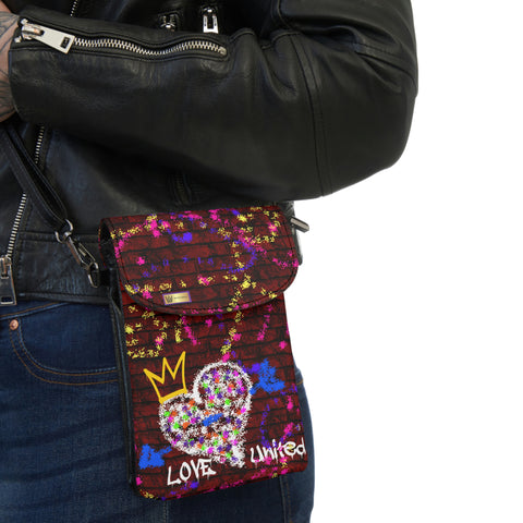 Love Brick Graffiti Small Cell Phone Wallet