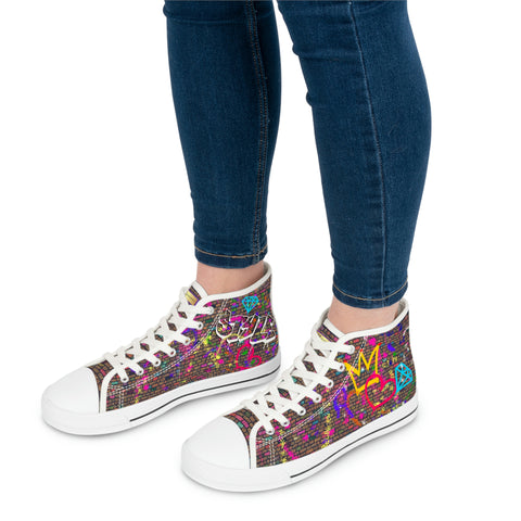 Brickette Graffiti Sauce Women's High Top Sneakers