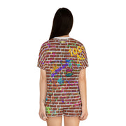 Graffiti Brick Women's Short Pajama Set