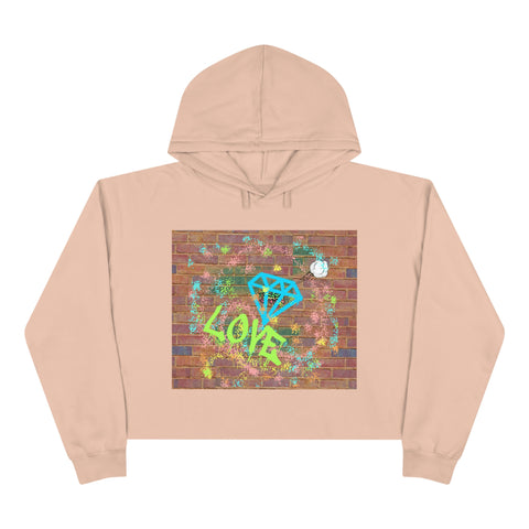 Graffiti Love Crop Hoodie