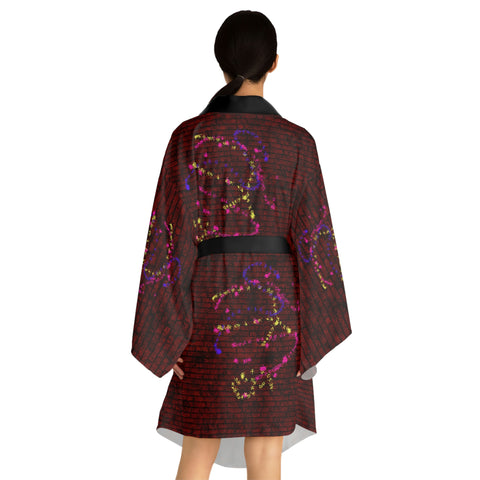 Love Brick Long Sleeve Kimono Robe