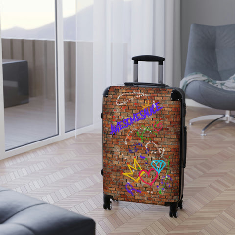 Crowns Love Diamonds  Graffiti Suitcase - Carry-On